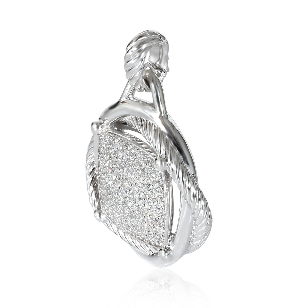 David Yurman Sterling Silver Diamond Large Infinity Pendant