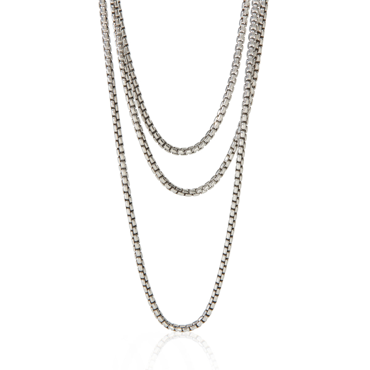 David Yurman Sterling Silver  3.6mm Box Chain Necklace fv