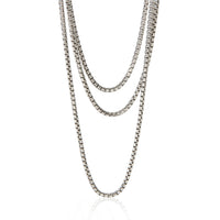 David Yurman Sterling Silver  3.6mm Box Chain Necklace fv