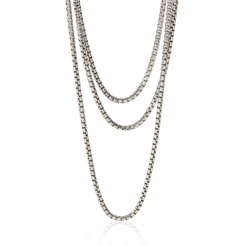 David Yurman Sterling Silver  3.6mm Box Chain Necklace fv