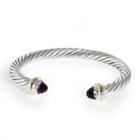 David Yurman Yellow Gold & Sterling Silver Amethyst Cable Classic Bracelet