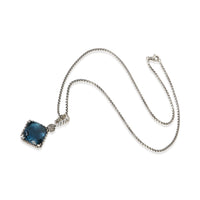 David Yurman Sterling Silver Topaz and Diamond On Point Pendant bv