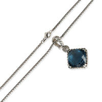 David Yurman Sterling Silver Topaz and Diamond On Point Pendant pv