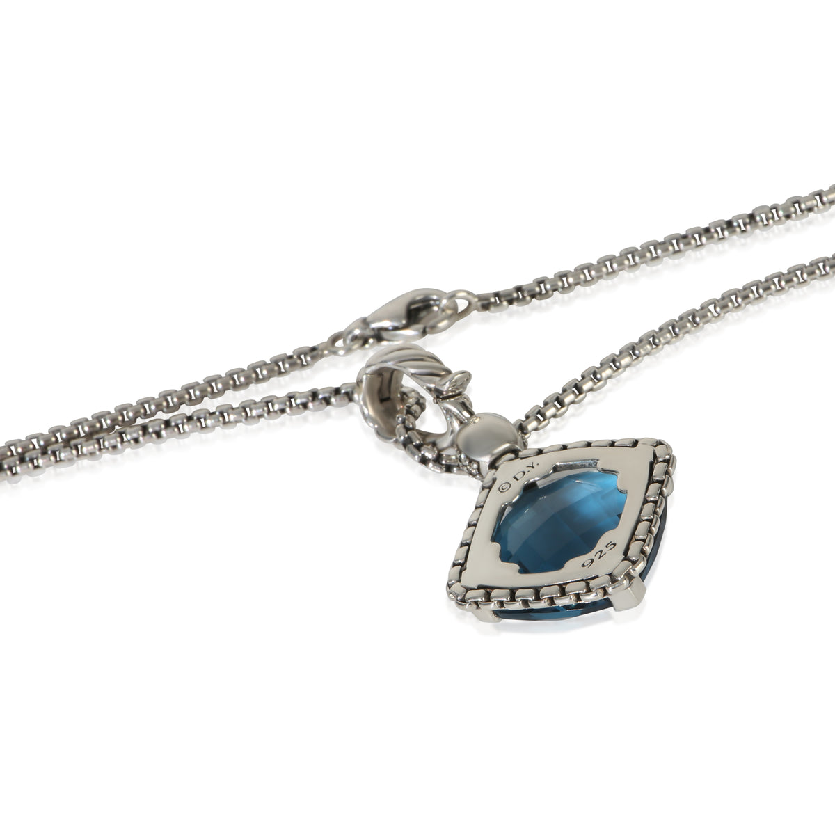 David Yurman Sterling Silver Topaz and Diamond On Point Pendant sv