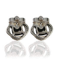 David Yurman Sterling Silver Onyx Infinity Stud Earrings av