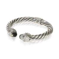 David Yurman Sterling Silver Prasiolite and Diamond Crossover Cable Bracelet sv