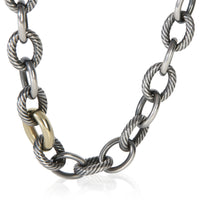 David Yurman 1/5 18K Yellow Gold & Sterling Silver Oval Link Necklace fv