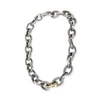 David Yurman 1/5 18K Yellow Gold & Sterling Silver Oval Link Necklace pv