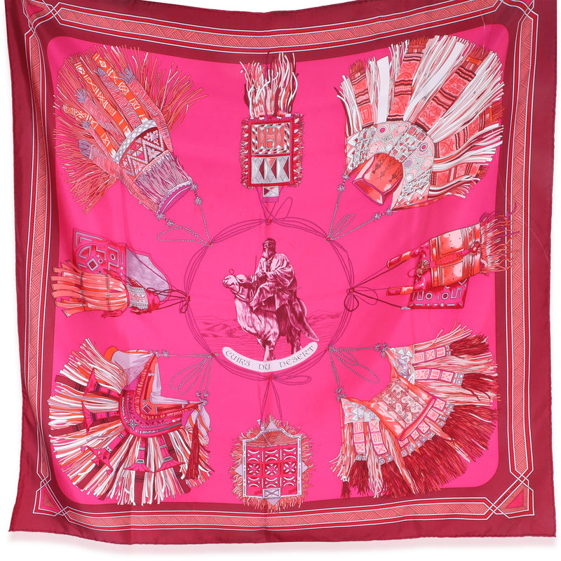 Hermès Pink Cuirs Du Desert Silk Scarf 90 id