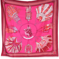 Hermès Pink Cuirs Du Desert Silk Scarf 90 id