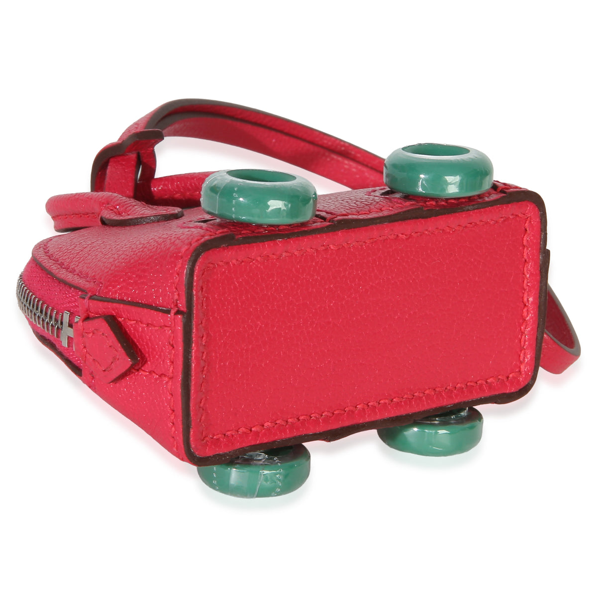 Hermès Rose Mexico Vert Vertigo Chevre Chamkila Bolide On Wheels Bag Charm 5