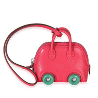 Hermès Rose Mexico Vert Vertigo Chevre Chamkila Bolide On Wheels Bag Charm fv
