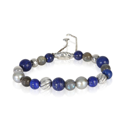 David Yurman Sterling Silver Lapis and Labradorite Elements Bracelet fv