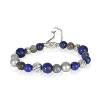 David Yurman Sterling Silver Lapis and Labradorite Elements Bracelet fv