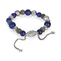 David Yurman Sterling Silver Lapis and Labradorite Elements Bracelet pv
