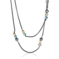 David Yurman Yellow Gold & Sterling Silver Topaz and Hematite Bijoux Necklace fv