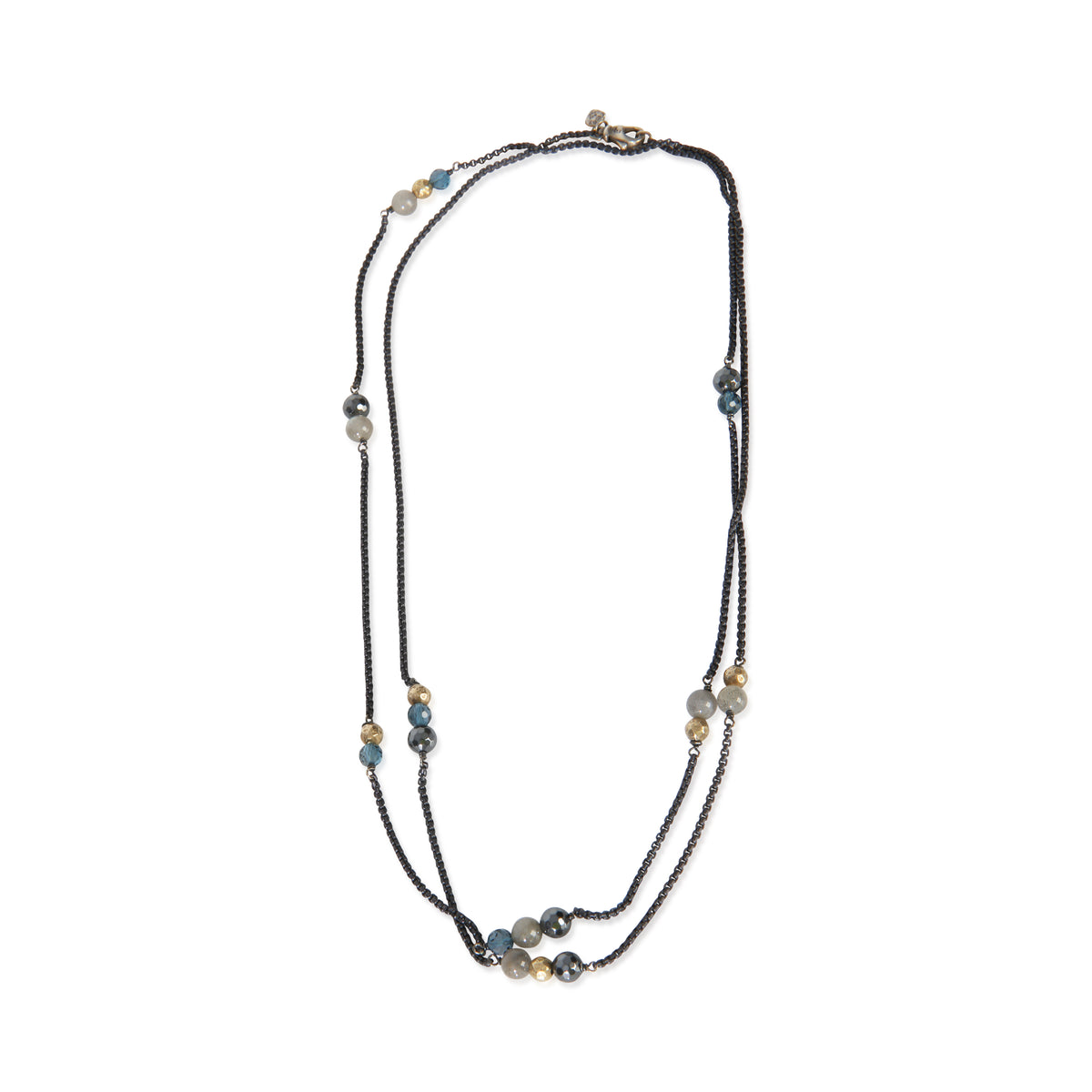 David Yurman Yellow Gold & Sterling Silver Topaz and Hematite Bijoux Necklace pv
