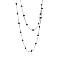 David Yurman Sterling Silver Onyx Onyx Station Necklace fv