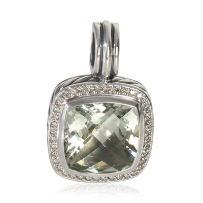David Yurman Sterling Silver Prasiolite and Diamond Albion Pendant