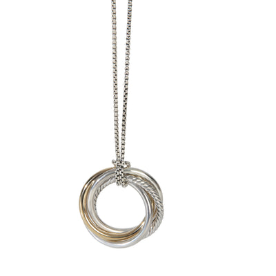 David Yurman 1/4 14K Yellow Gold & Sterling Silver Crossover Necklace fv