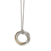 David Yurman 1/4 14K Yellow Gold & Sterling Silver Crossover Necklace fv