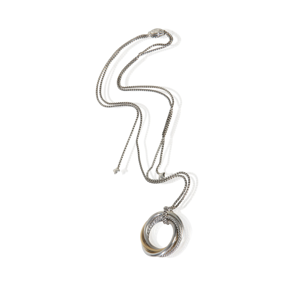 David Yurman 1/4 14K Yellow Gold & Sterling Silver Crossover Necklace pv