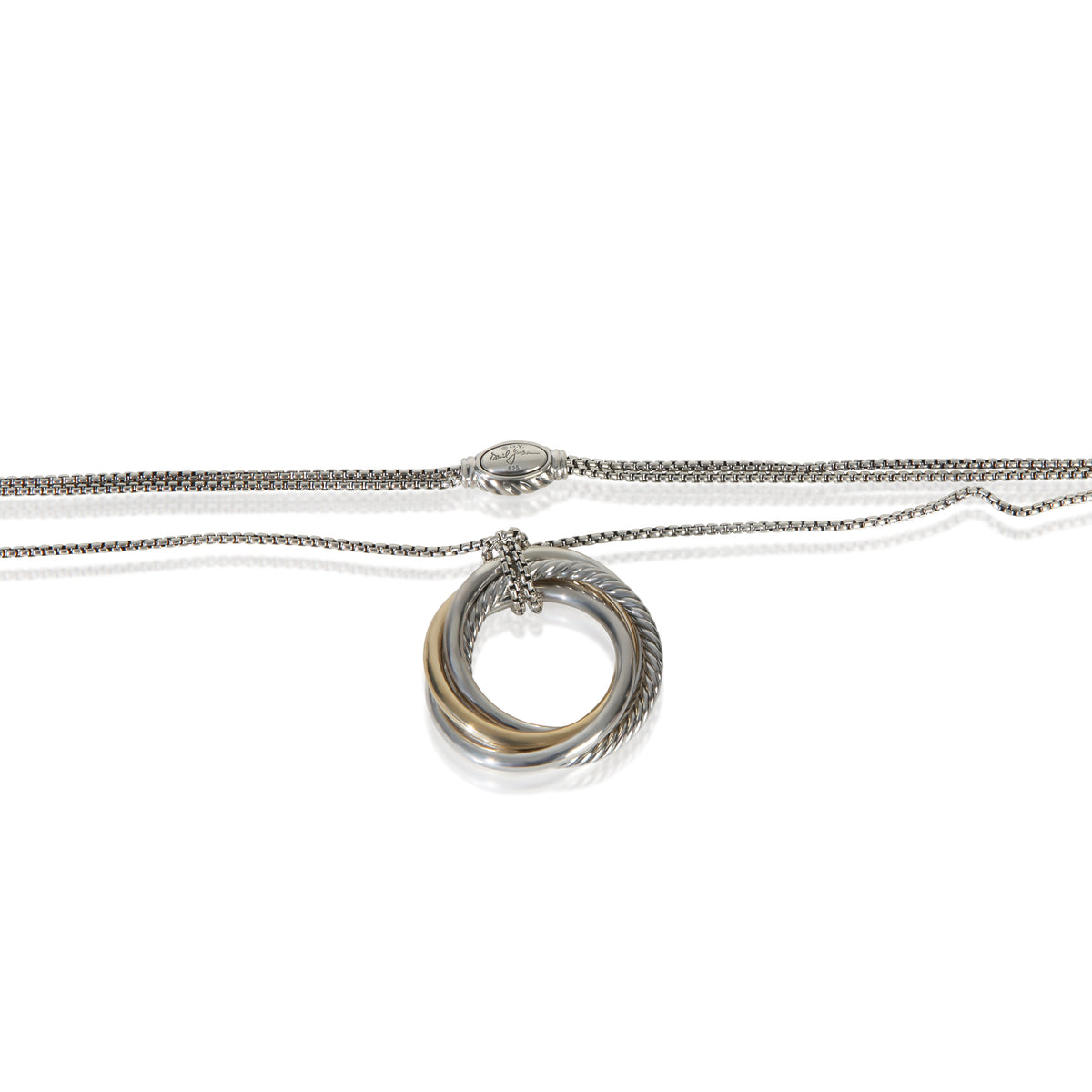 David Yurman 1/4 14K Yellow Gold & Sterling Silver Crossover Necklace sv