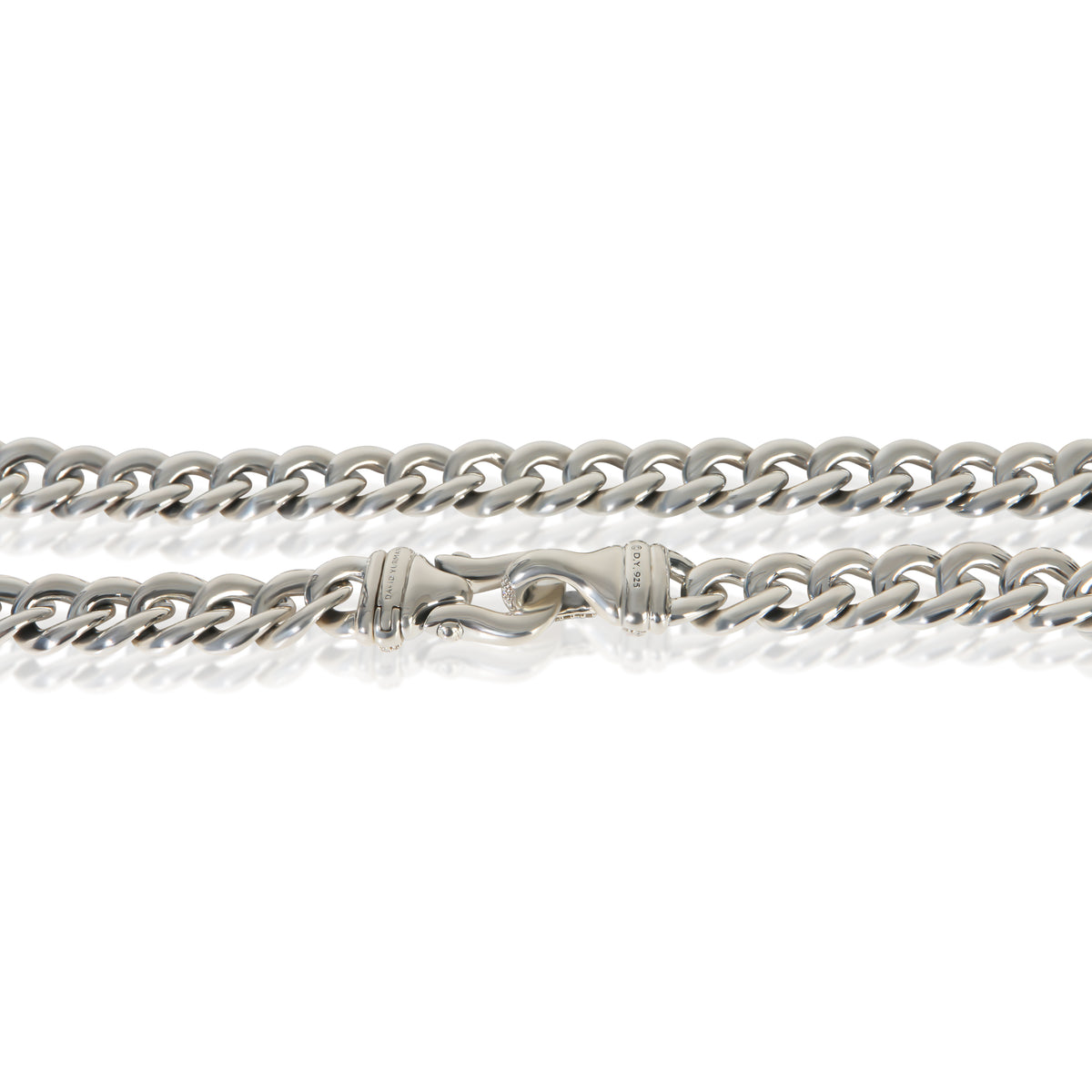 David Yurman Sterling Silver Diamond Buckle Necklace sv