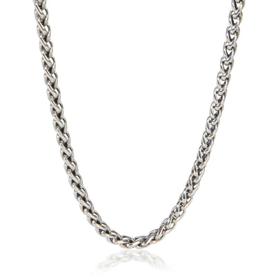David Yurman Sterling Silver  Wheat Chain Necklace fv