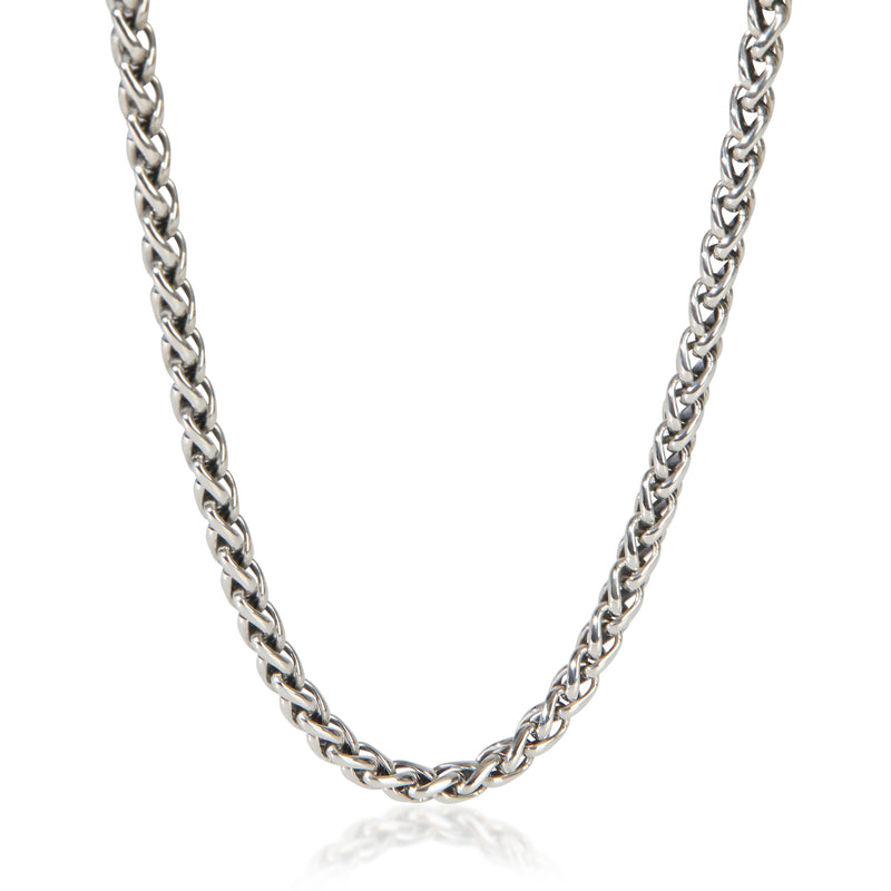 David Yurman Sterling Silver  Wheat Chain Necklace fv