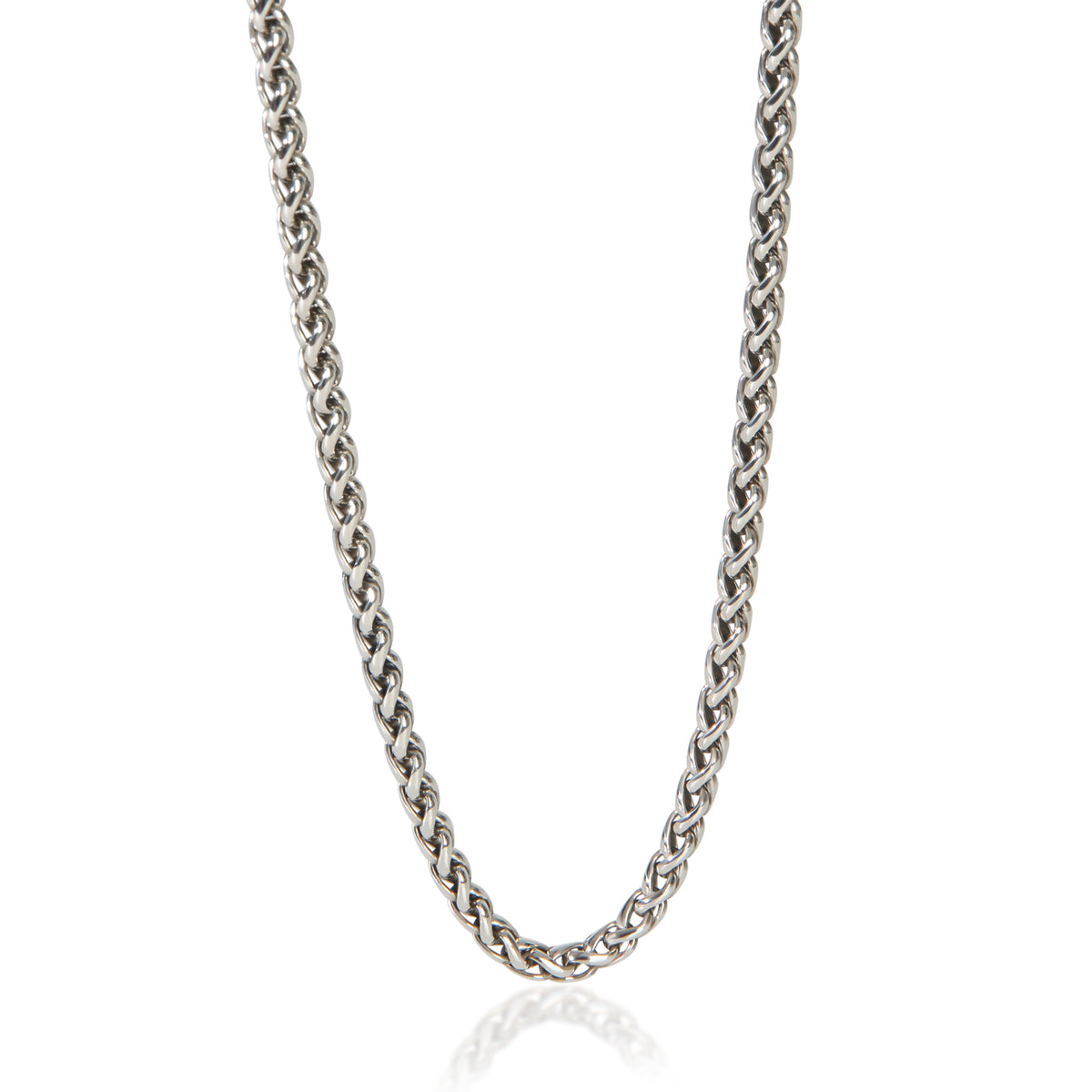 David Yurman Sterling Silver  Wheat Chain Necklace fv