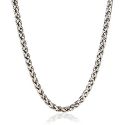 David Yurman Sterling Silver  Wheat Chain Necklace fv