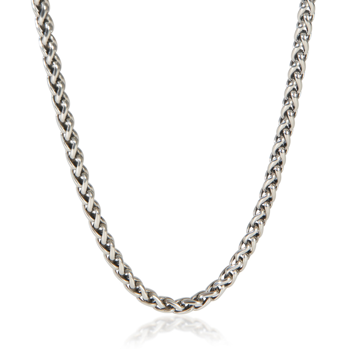 David Yurman Sterling Silver  Wheat Chain Necklace fv