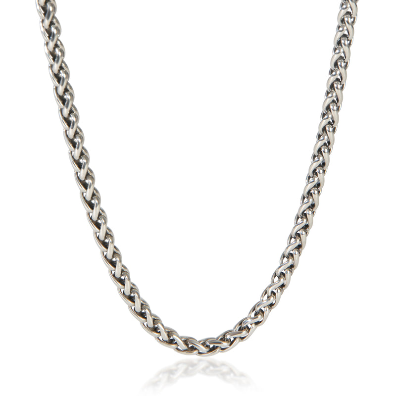 David Yurman Sterling Silver  Wheat Chain Necklace fv