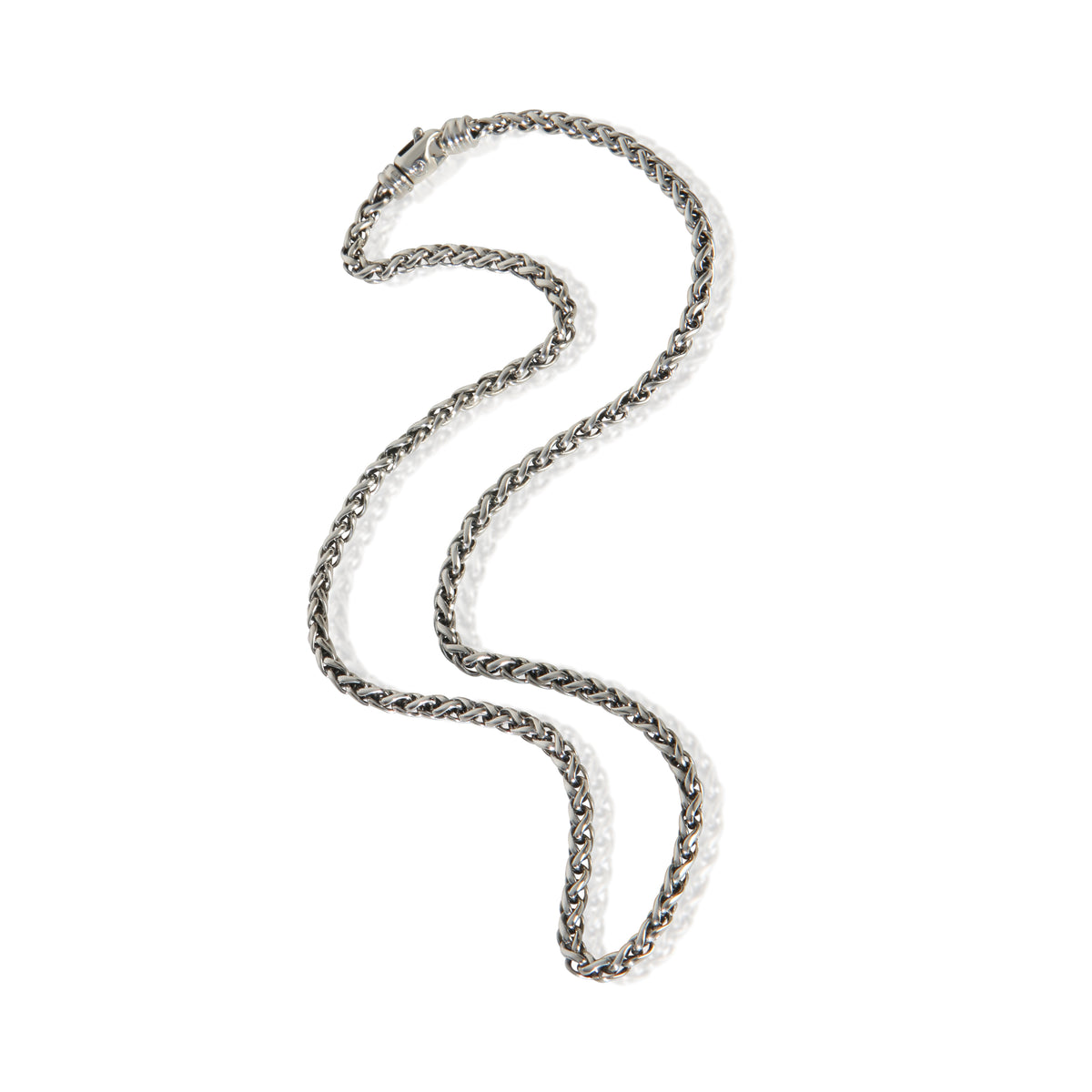 David Yurman Sterling Silver  Wheat Chain Necklace pv