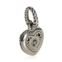 David Yurman Sterling Silver Diamond Moon Quartz Heart Pendant pv