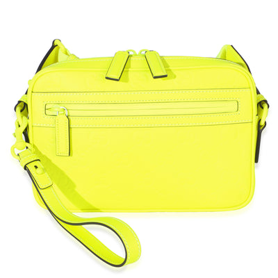 Gucci Fluorescent Yellow Rubber Effect Monogram GG Crossbody Bag Handbag id