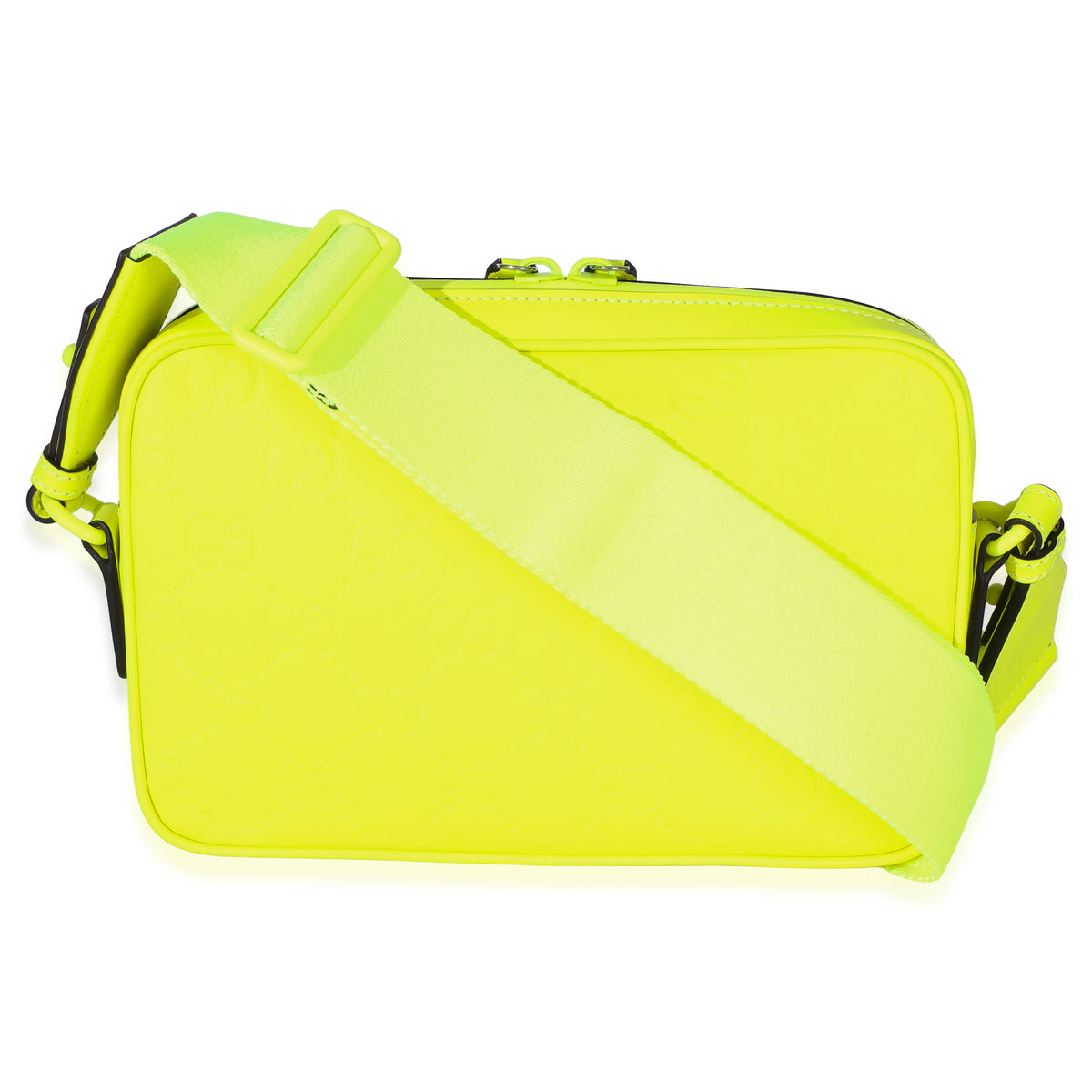 Gucci Fluorescent Yellow Rubber Effect Monogram GG Crossbody Bag Handbag 4