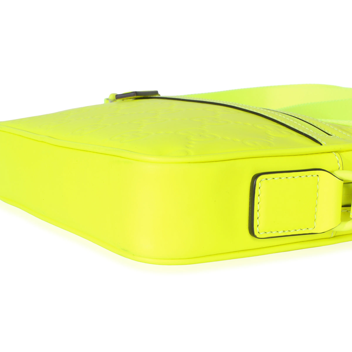 Gucci Fluorescent Yellow Rubber Effect Monogram GG Crossbody Bag Handbag 6