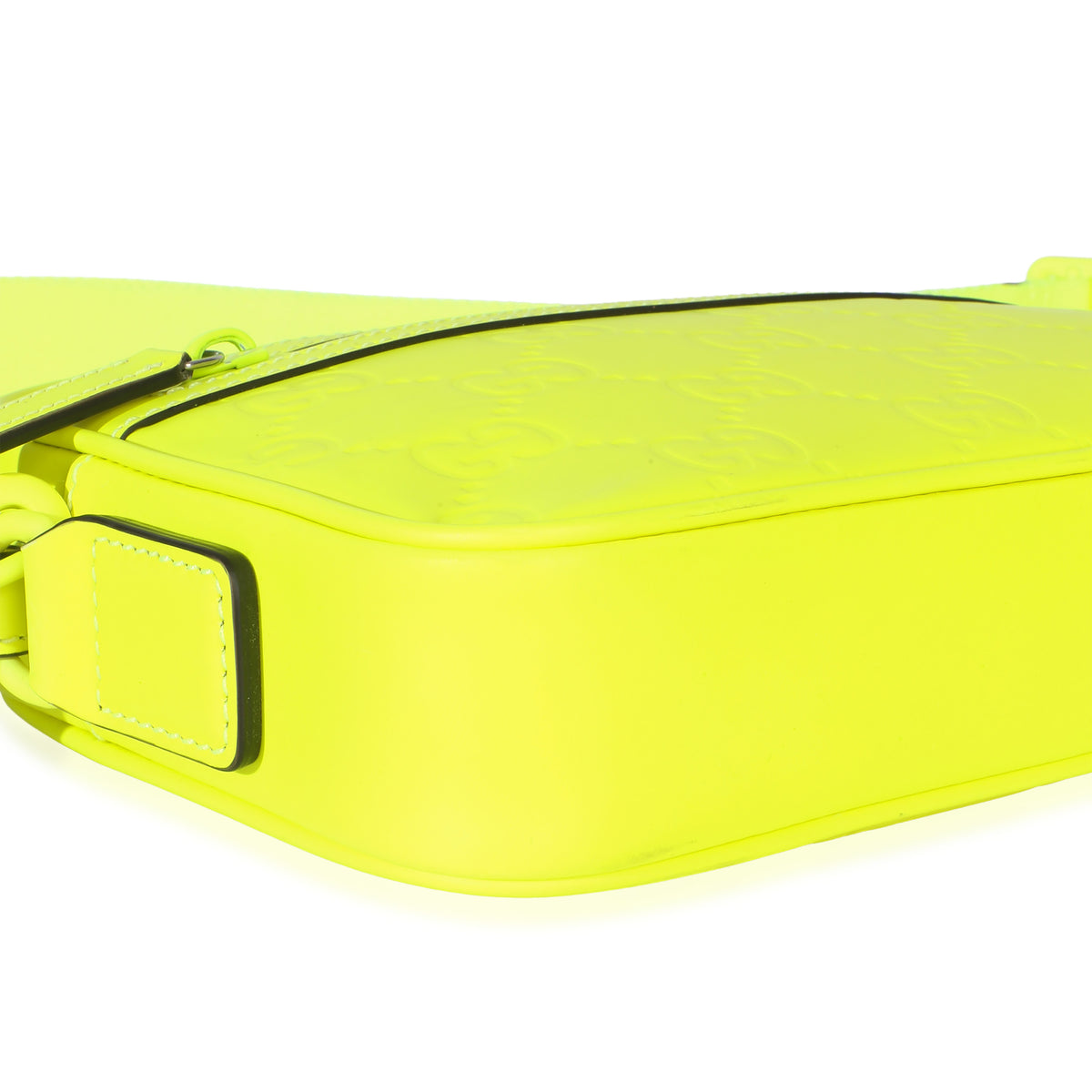 Gucci Fluorescent Yellow Rubber Effect Monogram GG Crossbody Bag Handbag 7