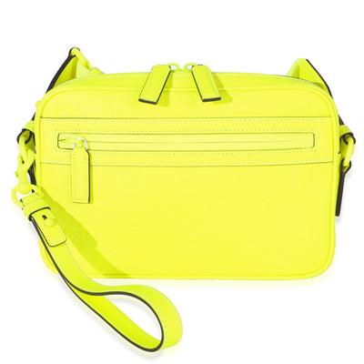 Gucci Fluorescent Yellow Rubber Effect Monogram GG Crossbody Bag Handbag fv