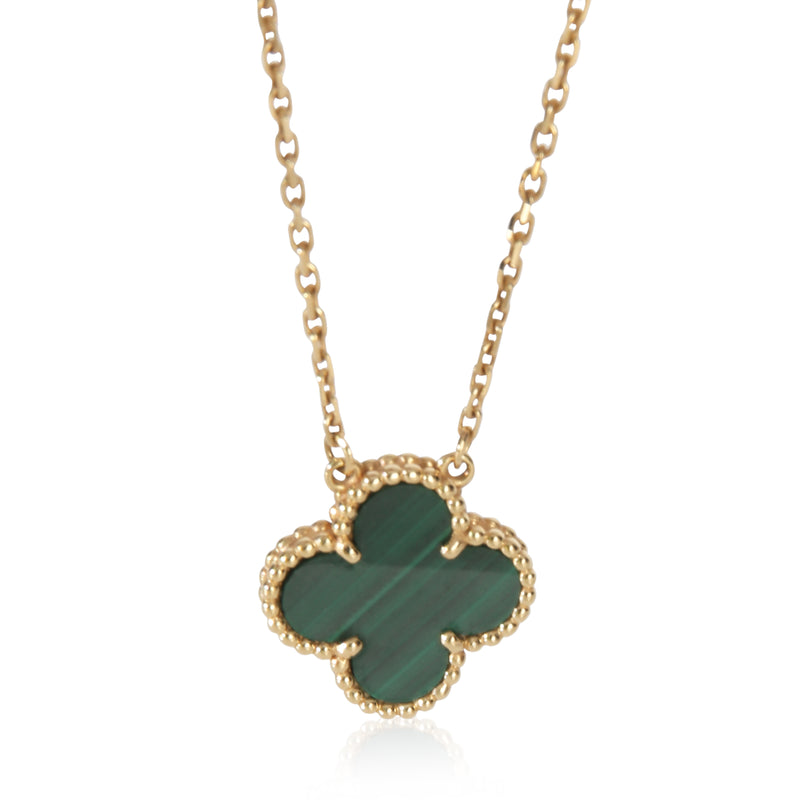 Van Cleef & Arpels Yellow Gold Malachite Vintage Alhambra Pendant fv