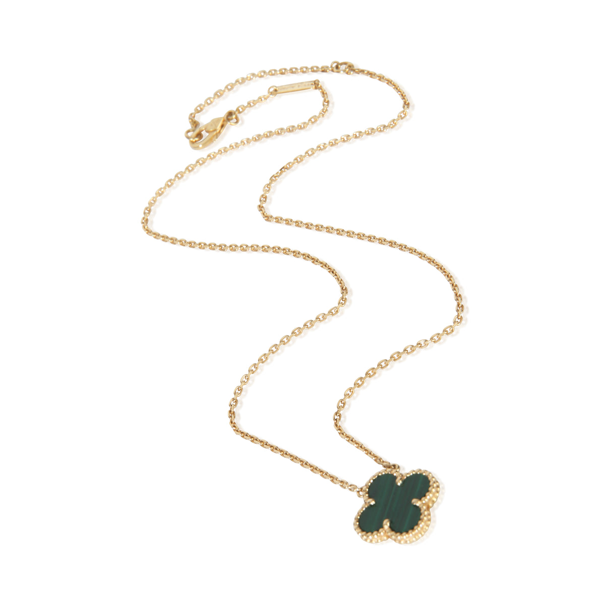 Van Cleef & Arpels Yellow Gold Malachite Vintage Alhambra Pendant pv