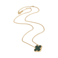 Van Cleef & Arpels Yellow Gold Malachite Vintage Alhambra Pendant pv