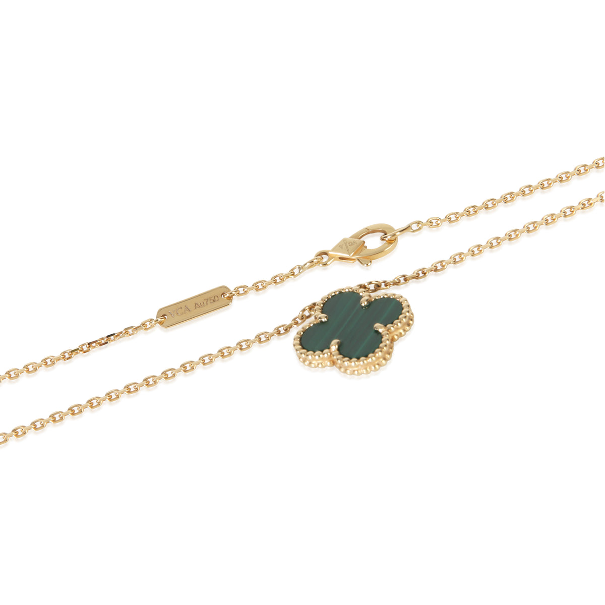 Van Cleef & Arpels Yellow Gold Malachite Vintage Alhambra Pendant sv