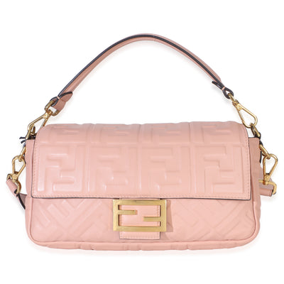 Fendi Light Pink Nappa FF 1974 Embossed Baguette Bag Handbag id