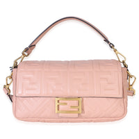 Fendi Light Pink Nappa FF 1974 Embossed Baguette Bag Handbag id