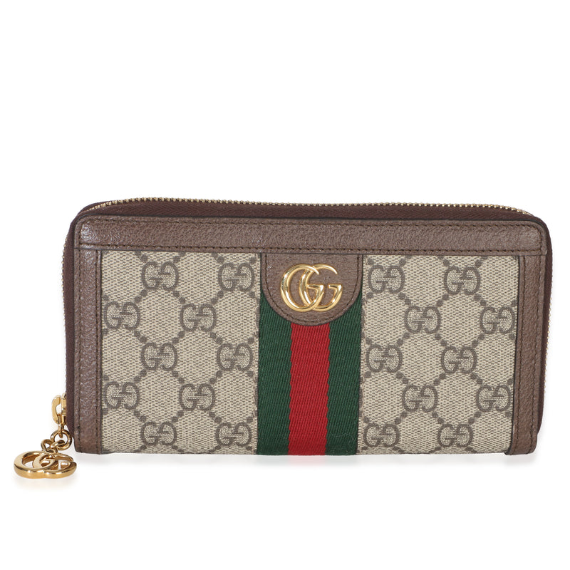 Gucci Beige Ebony GG Canvas Ophidia Zip Around Wallet Wallet id