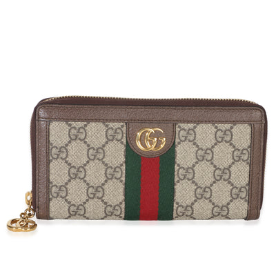Gucci Beige Ebony GG Canvas Ophidia Zip Around Wallet Wallet id