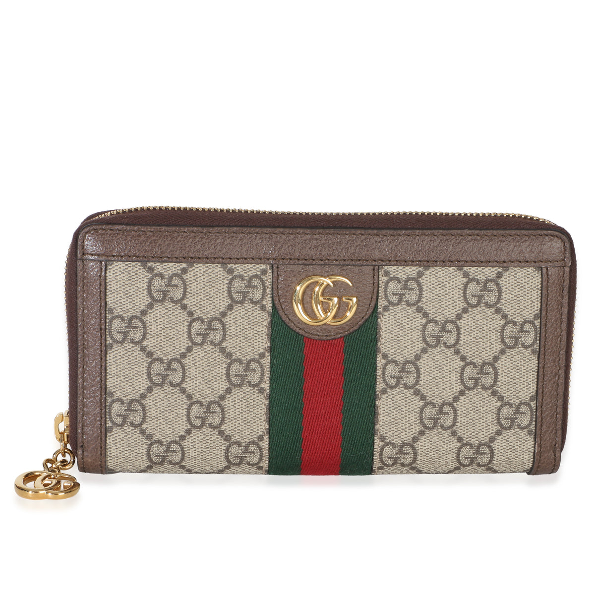 Gucci Beige Ebony GG Canvas Ophidia Zip Around Wallet Wallet id